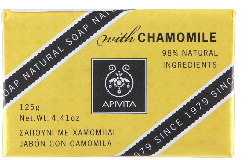 Naturalne mydło w kostce Rumianek - Apivita Soap with Chamomile — Zdjęcie N1