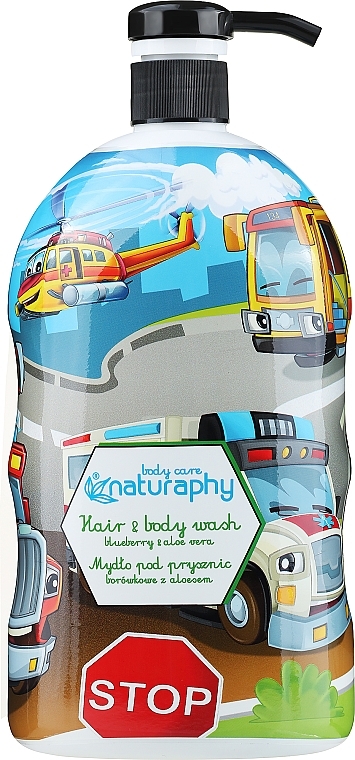 Borówkowe mydło pod prysznic do włosów i ciała dla dzieci z aloesem - Naturaphy — Zdjęcie N2