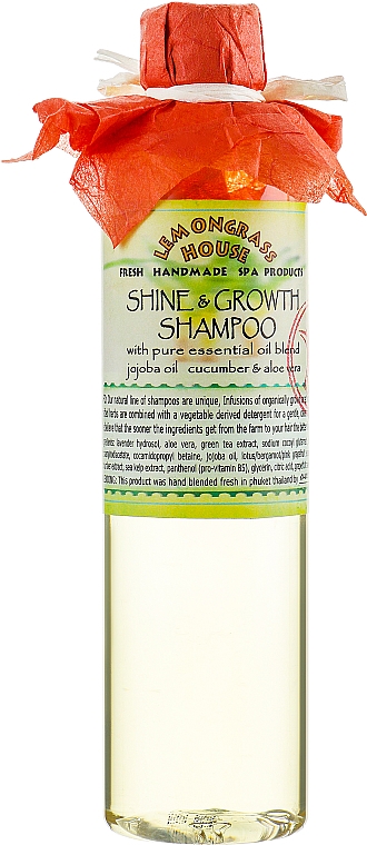 Naturalny szampon na porost włosów z olejem jojoba, ogórkiem i aloesem - Lemongrass House Shine & Growth Shampoo — Zdjęcie N2