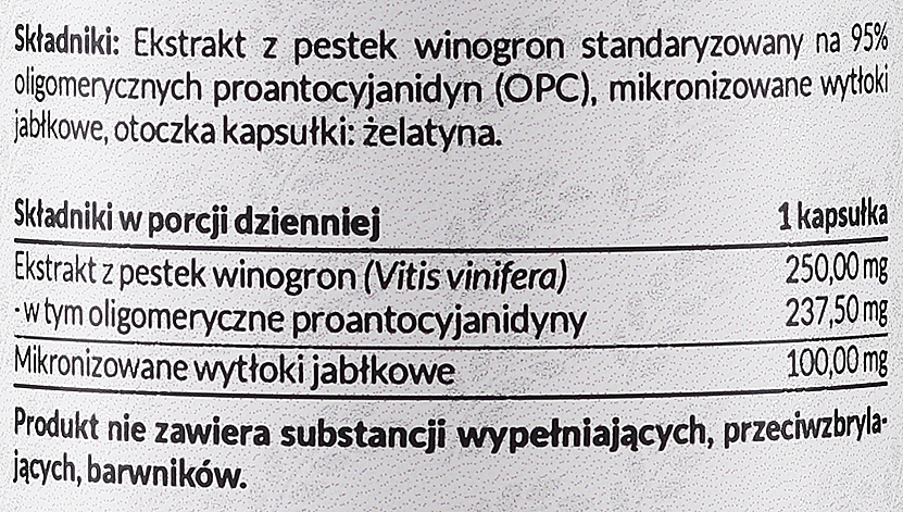 Suplement diety Pestki winogron - Pharmovit Grape Seeds 95% Extract — Zdjęcie N3