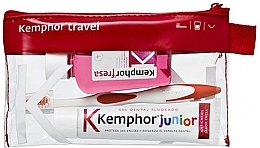 Kup Zestaw - Kemphor Junior Travel Set (toothpaste/25ml + mouthwash/50ml + tooth/br/1pcs)