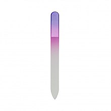 Szklany pilnik do paznokci, fioletowo-różowy - Tools For Beauty Glass Nail File With Rainbowr Print — Zdjęcie N1