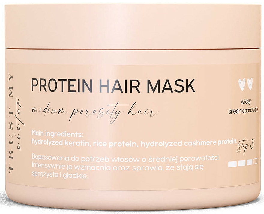 Proteinowa maska do włosów średnioporowatych - Trust My Sister Medium Porosity Hair Protein Mask