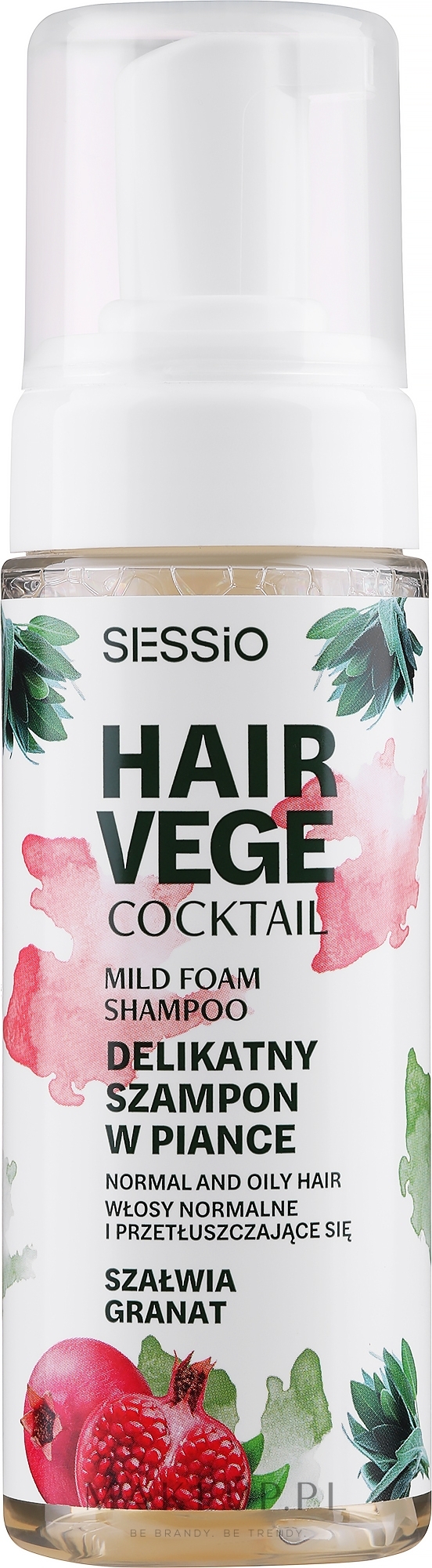 Delikatny szampon w piance do normalnej i przetłuszczającej się skóry głowy Szałwia i granat - Sessio Green Therapy Mild Foam Shampoo — Zdjęcie 175 g