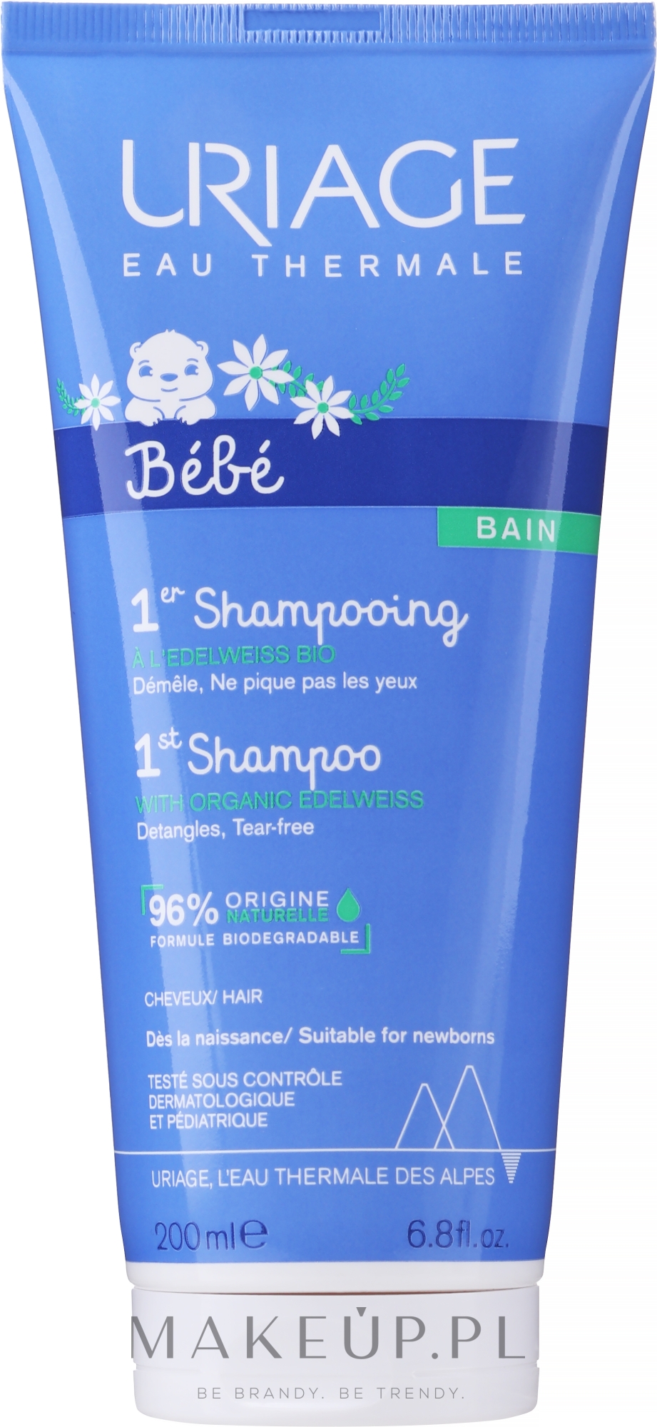 Delikatny hipoalergiczny szampon dla dzieci - Uriage 1er Shampooing Extra-Gentle Soap-Free Shampoo — Zdjęcie 200 ml