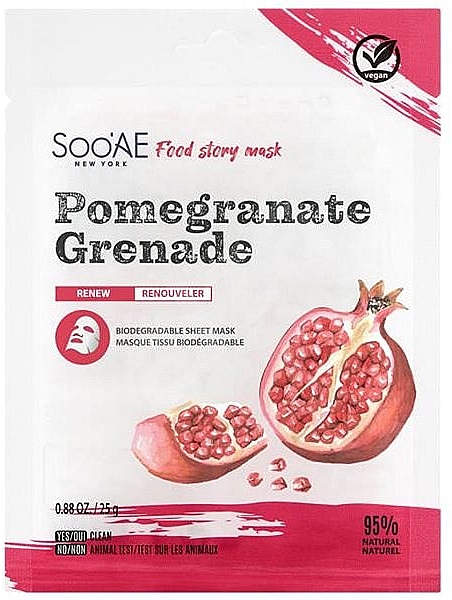 Maska do twarzy - Soo’AE Pomegranate Food Story Mask — Zdjęcie N1