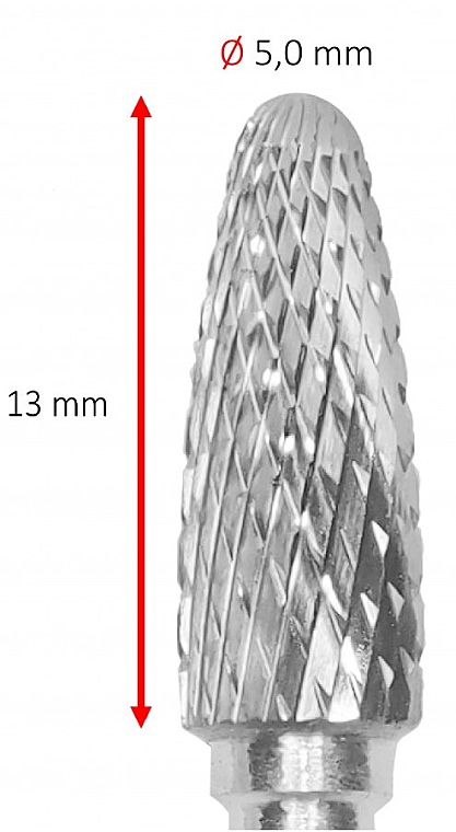 Frez z węglików spiekanych Kukurydza” 5 mm/13 mm, czerwony - Staleks Pro Expert Corn Red — Zdjęcie N2
