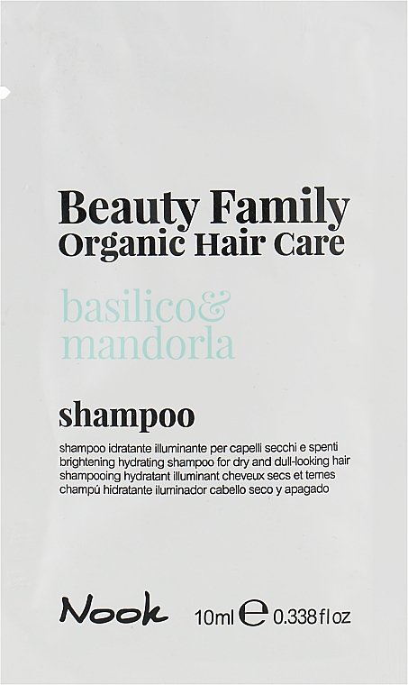 Organiczny szampon do włosów z bazylią i mandarynką - Nook Beauty Family Organic Hair Care Shampoo (próbka) — Zdjęcie N1