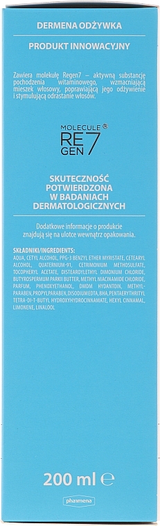 PRZECENA! Odżywka wzmacniająca i ułatwiająca rozczesywanie włosów - Dermena Hair Care Fortifying Hair Conditioner * — Zdjęcie N2