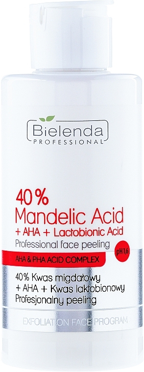 PRZECENA! Profesjonalny peeling do twarzy z kwasami migdałowym, AHA i laktobionowym - Bielenda Professional Exfoliation Face Program 40% Mandelic Acid + AHA + Lactobionic Acid * — Zdjęcie N1