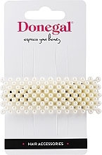 Spinka do włosów z pereł, biała, prostokątna 2 - Donegal — Zdjęcie N1
