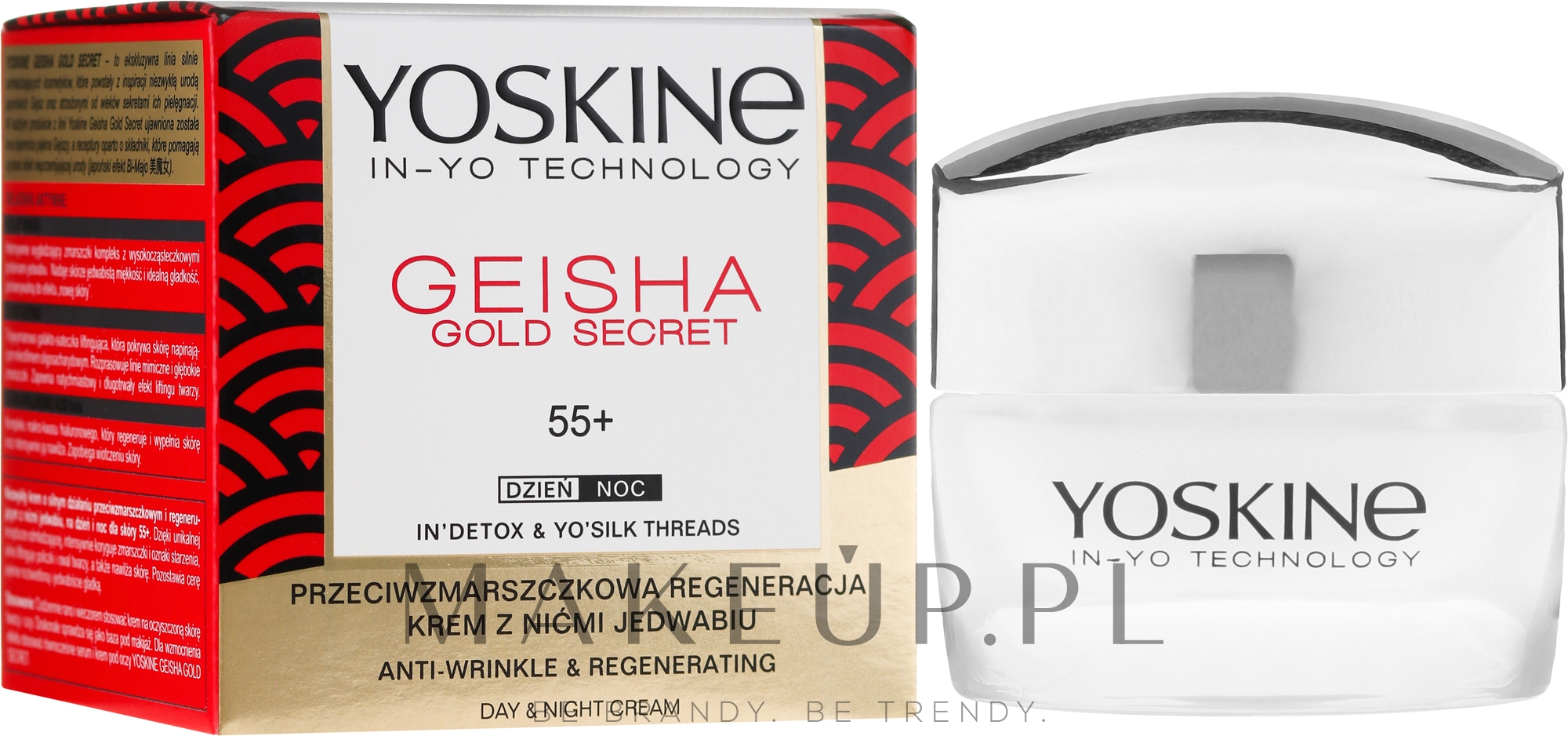 Rewitalizujący krem przeciwzmarszczkowy z nićmi jedwabiu 55+ - Yoskine Geisha Gold Secret Anti-Wrinkle Regeneration Cream — Zdjęcie 50 ml