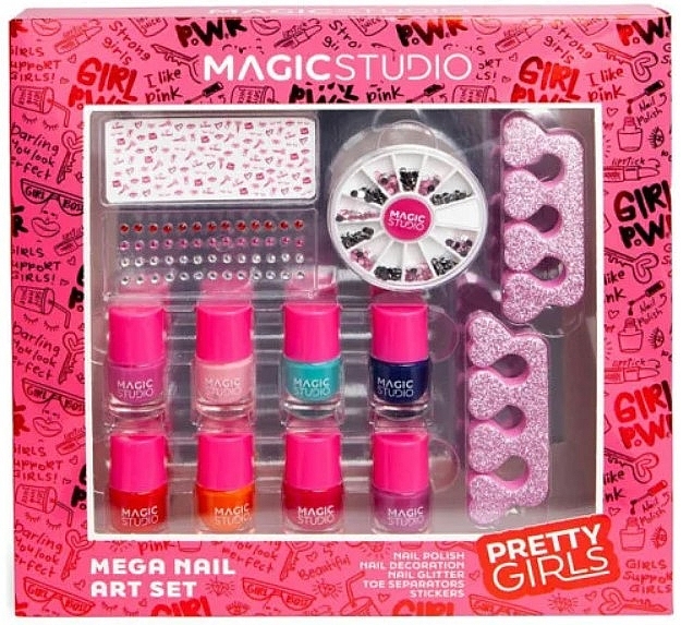 Zestaw, 5 produktów - Magic Studio Pretty Girls Mega Nail Art Set — Zdjęcie N1