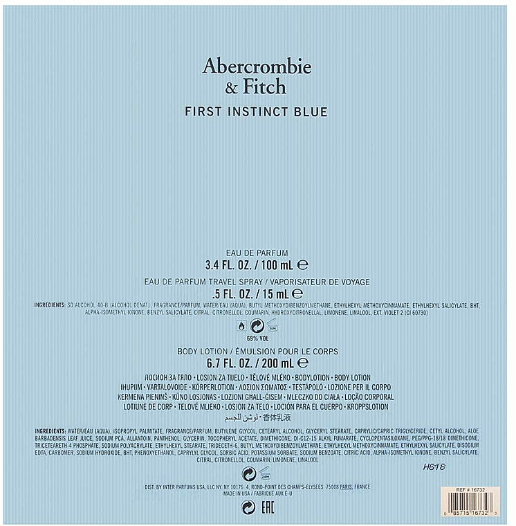 Abercrombie & Fitch First Instinct Blue Women - Zestaw (edp 100 ml + b/lot 100 ml + edp 15 ml) — фото N3