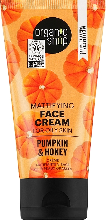 Krem do twarzy Dynia i miód - Organic Shop Mattifyng Cream Pumpkin & Honey — Zdjęcie N1