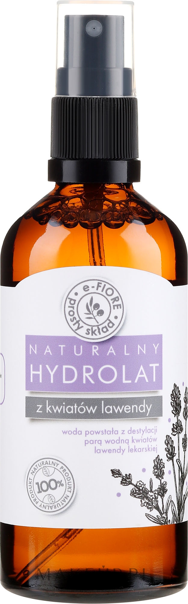 Naturalny hydrolat z kwiatów lawendy - E-Fiore — Zdjęcie 100 ml