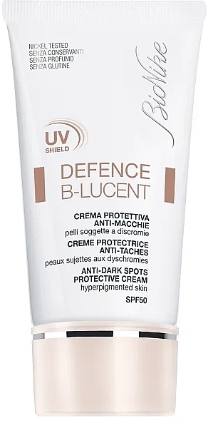 Krem ochronny przeciw ciemnym plamom SPF 50 - BioNike Defense B-Lucent Anti-Dark Spot Protective Cream — Zdjęcie N1