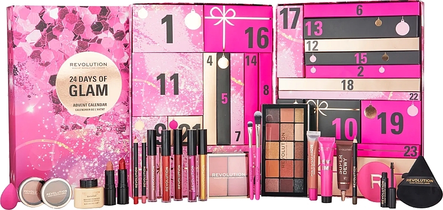 Zestaw Kalendarz adwentowy, 24 produkty - Makeup Revolution 24 Days of Glam Advent Calendar — Zdjęcie N5