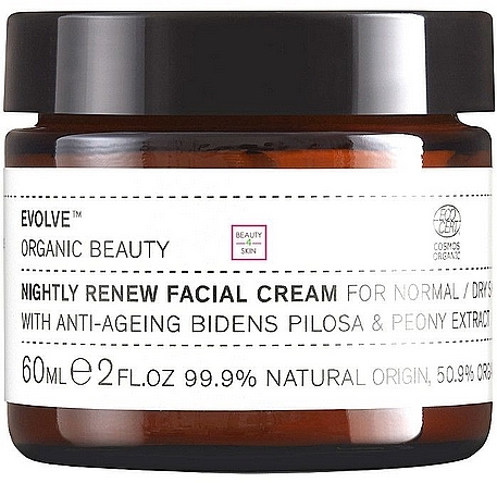 Krem do twarzy - Evolve Organic Beauty Nightly Renew Facial Cream — Zdjęcie N1