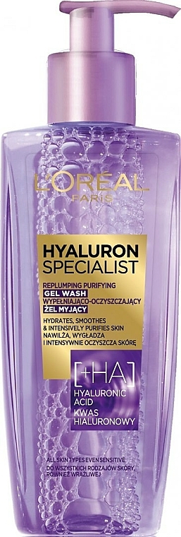 Wypełniająco-oczyszczający żel myjący do twarzy - L’Oréal Paris Hyaluron Expert