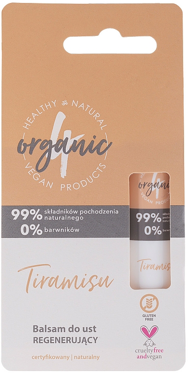 Balsam do ust Tiramisu - 4organic Tiramisu Coffee Regenerating Lip Balm — Zdjęcie N1
