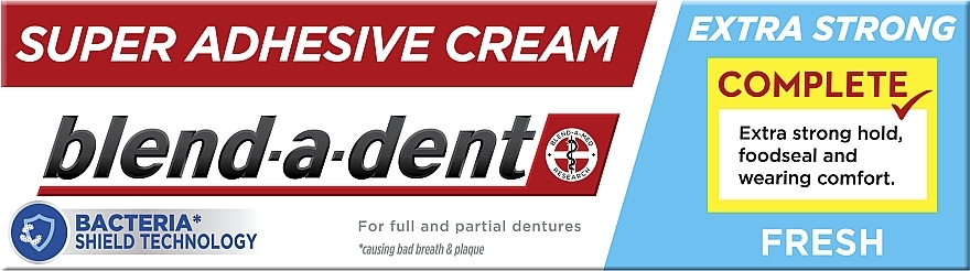 Krem do mocowania protez - Blend-A-Dent Super Adhesive Cream Fresh Complete  — Zdjęcie N1
