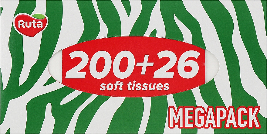 Chusteczki higieniczne, 226 szt., zielono-białe opakowanie - Ruta Megapack