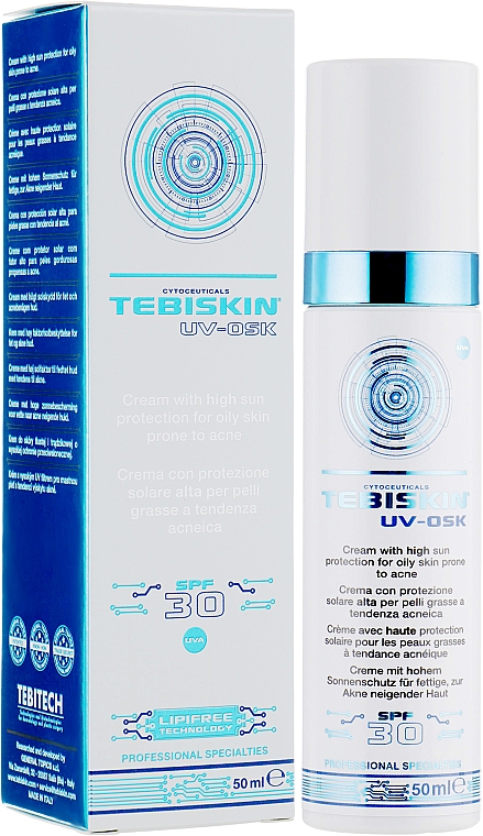 Ochrona przeciwsłoneczna dla skóry tłustej i problematycznej - Tebiskin UV-Osk Cream SPF 30+