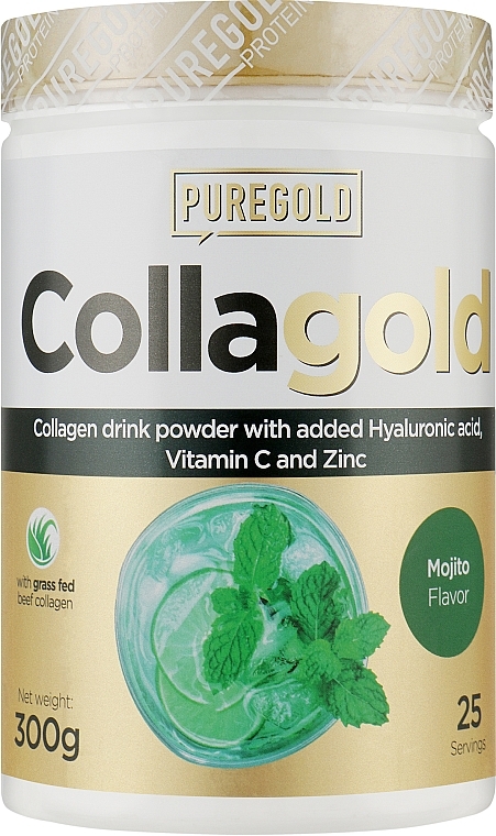Kolagen z kwasem hialuronowym, witaminą C i cynkiem Mojito - Pure Gold CollaGold Mojito — Zdjęcie N1