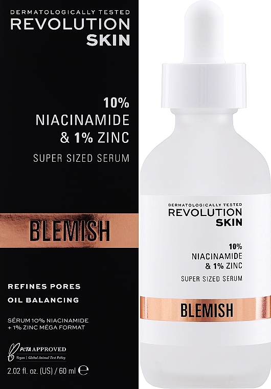 Kojące serum do twarzy na rozszerzone pory - Revolution Skincare 10% Niacinamide + 1% Zinc — Zdjęcie N2