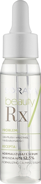 Normalizujące serum wygładzające do pielęgnacji skóry tłustej, wrażliwej i niedoskonałej - Soraya Beauty Rx — Zdjęcie N1
