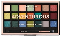 Kup PRZECENA! Paleta cieni do powiek - Profusion Cosmetics Adventurous 21 Shade Eyeshadow Palette & Brush *