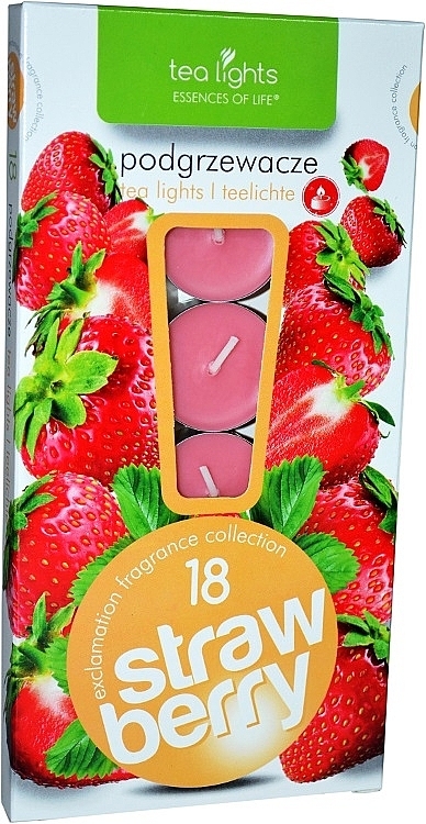 Podgrzewacze zapachowe tealight Truskawka, 18 szt. - Admit Tea Light Essences Of Life Candles Strawberry — Zdjęcie N1