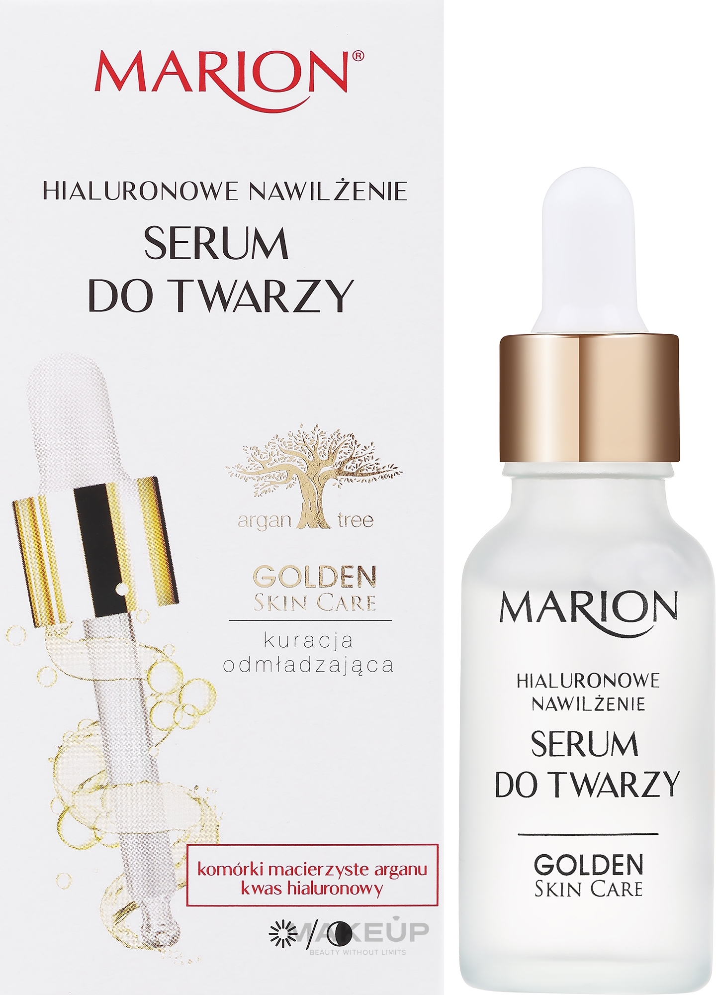 Serum do twarzy, szyi i dekoltu Hialuronowe nawilżenie - Marion Golden Skin Care — Zdjęcie 20 ml