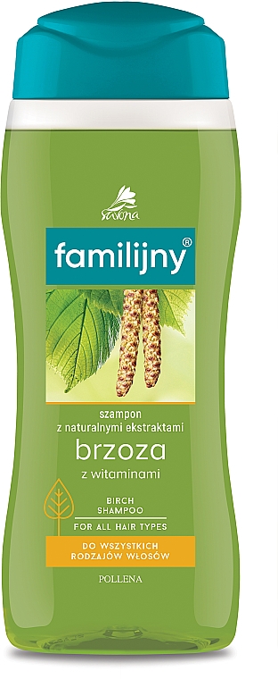 Familijny szampon brzozowy z witaminami do wszystkich rodzajów włosów - Pollena Savona — Zdjęcie N1