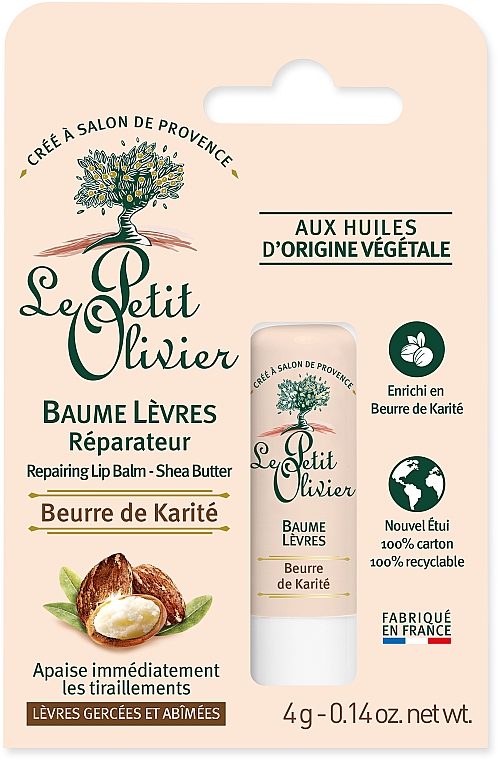 Nawilżający balsam do ust Masło shea - Le Petit Olivier Ultra moisturising lip balm with fair trade Shea butter