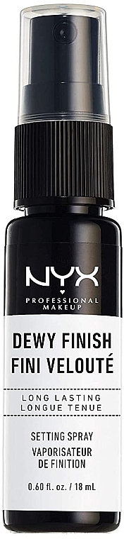 Mgiełka utrwalająca makijaż - NYX Professional Makeup Dewy Finish Long Lasting Setting Spray (miniprodukt) — Zdjęcie N4