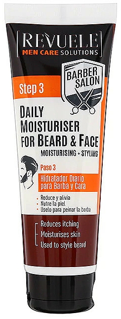 Nawilżający krem do brody i twarzy - Revuele Men Care Barber Daily Moisturizer Beard & Face — Zdjęcie N1