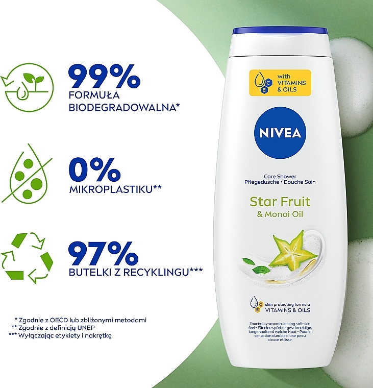 Żel pod prysznic Karambola i olej monoi - NIVEA Care & Star Fruit Shower Gel — Zdjęcie N6