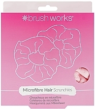 Gumki do włosów z mikrofibry, różowe, 2 sztuki - Brushworks Microfibre Hair Scrunchies — Zdjęcie N1