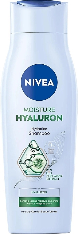 Nawilżający szampon do włosów z kwasem hialuronowym - NIVEA Moisture Hyaluron Hydration Shampoo — Zdjęcie N1