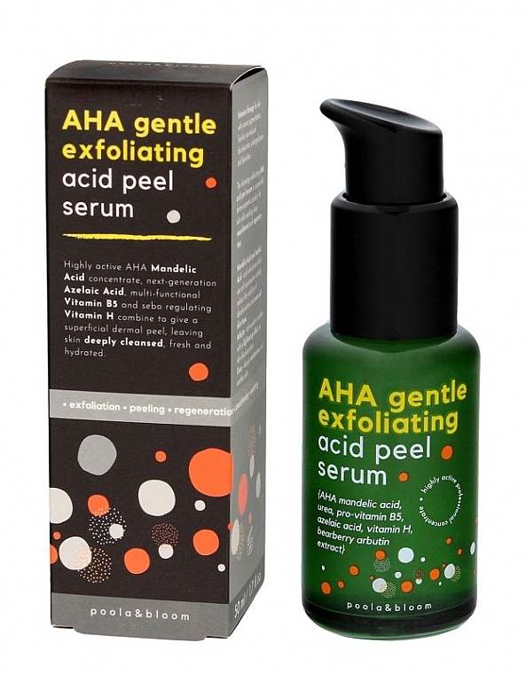 Kwasowe serum peelingujące do twarzy - Poola&Bloom AHA Gentlr Exfoliating Acid Peel Serum — Zdjęcie N1