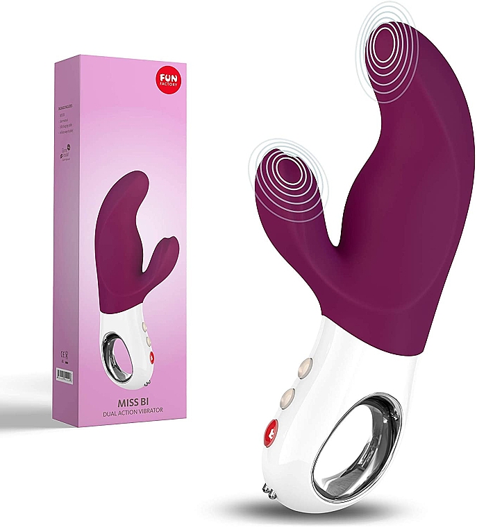 Dyskretny masażer łechtaczki - Fun Factory Miss Bi Dual Action Vibrator Grape White — Zdjęcie N1