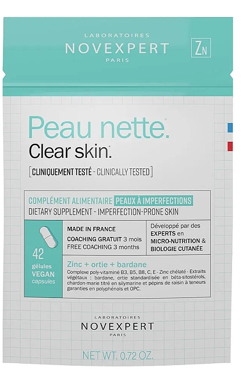 Suplement diety dla czystej skóry - Novexpert Clear Skin Capsules — Zdjęcie N1