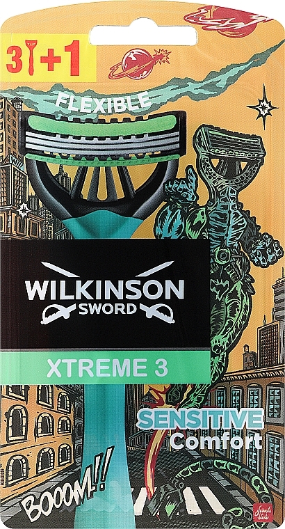 Jednorazowe maszynki do golenia, 4 szt. - Wilkinson Sword Xtreme 3 Sensitive Comfort  — Zdjęcie N1