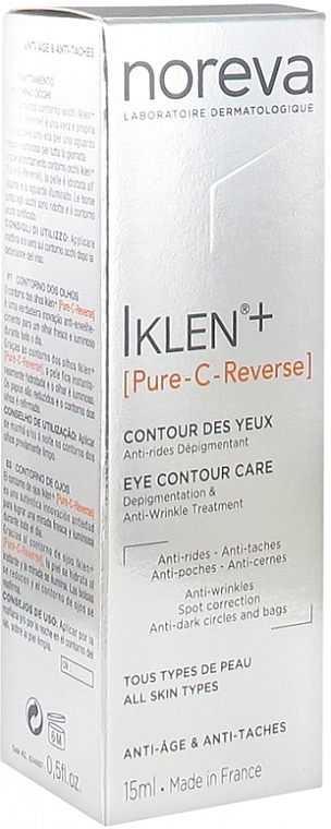 Krem pod oczy zmniejszający oznaki zmęczenia - Noreva Laboratoires Iklen+ Pure C Reverse Contour Eye — Zdjęcie N1