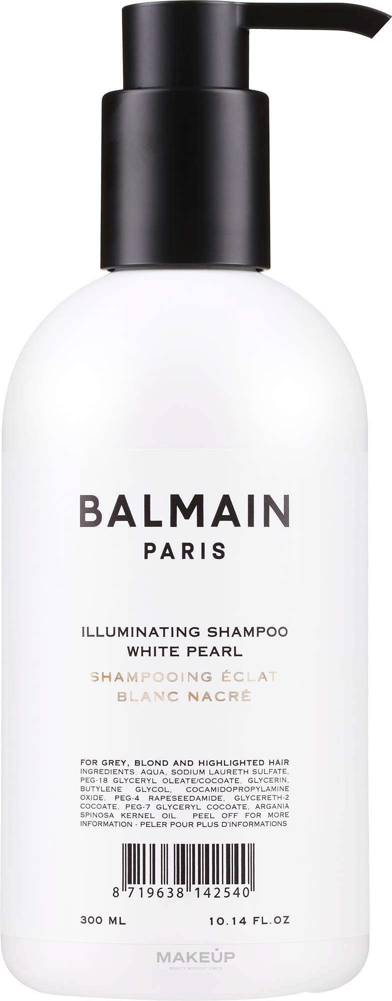 Rozświetlający szampon z białą perłą do jasnych włosów - Balmain Paris Hair Couture Illuminating White Pearl Shampoo — Zdjęcie 300 ml