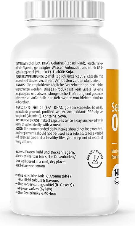Suplement diety Omega-3, 1000 mg - ZeinPharma Omega-3 Gold Brain Edition — Zdjęcie N2