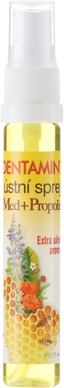 Odświeżacz do jamy ustnej z mleczkiem pszczelim i propolisem - Bione Cosmetics Dentamint Mouth Spray Honey + Propolis — Zdjęcie N1