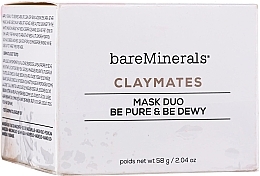 PRZECENA! Oczyszczająco-nawilżająca podwójna maseczka do twarzy - Bare Minerals Claymates Be Pure & Be Dewy Mask Duo * — Zdjęcie N2